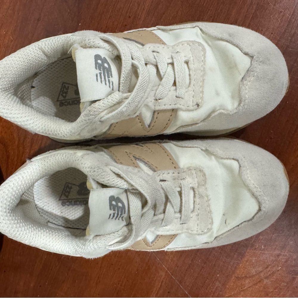 Beige and White Kids' Sneakers 237 new balance